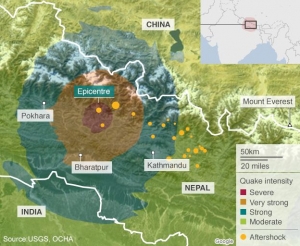 earthquake epicentre