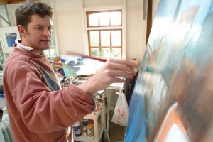 Professional artists and painting workshop host Glyn Macey