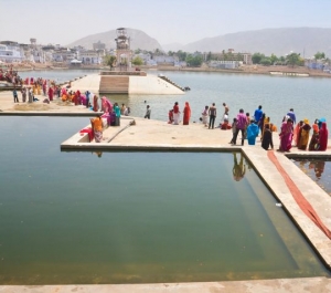 A sacred place for indusov- city and the lake of Pushkar, India
